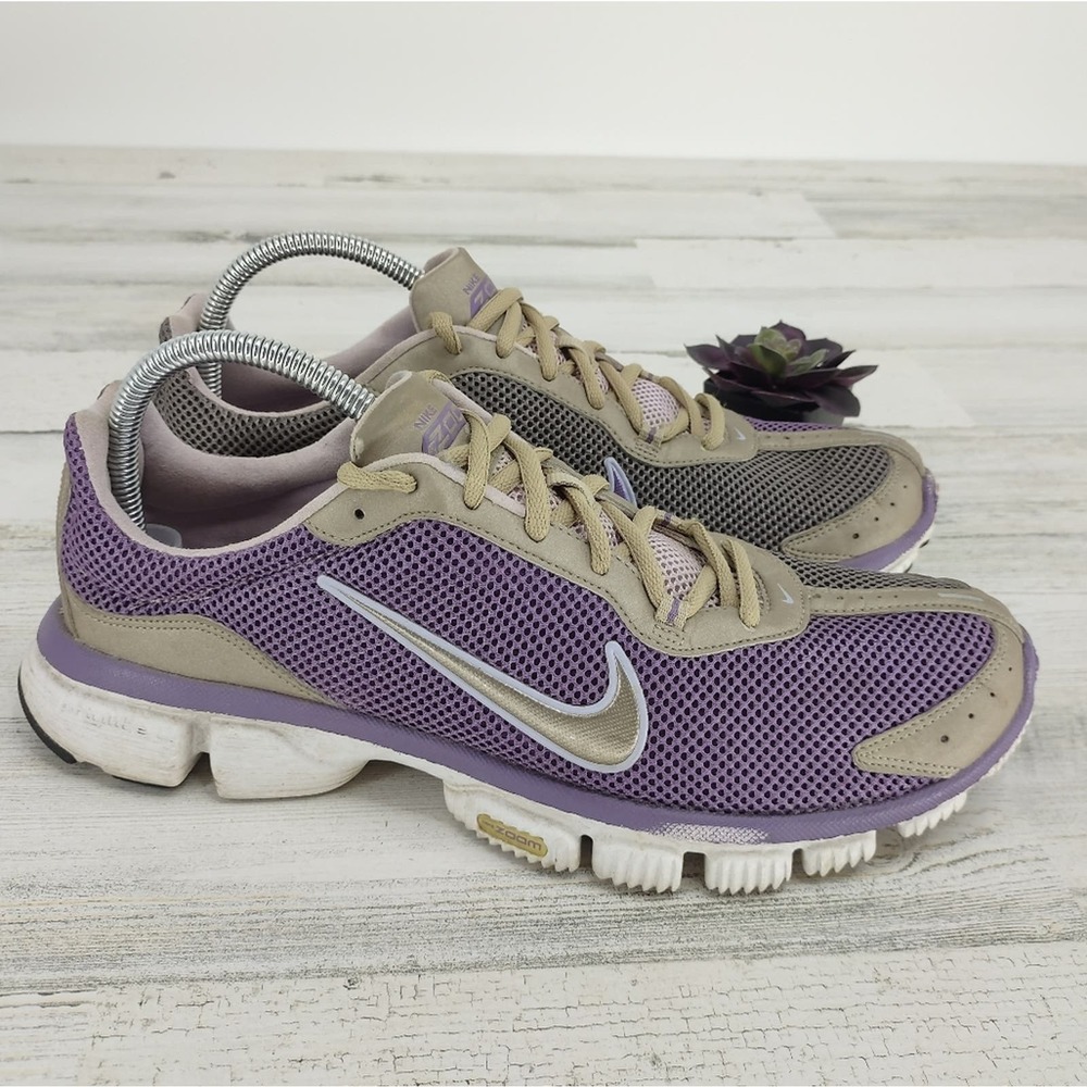 Nike Zoom Purple/Tan Athletic Sneakers Lightweight Walking Training Size 11